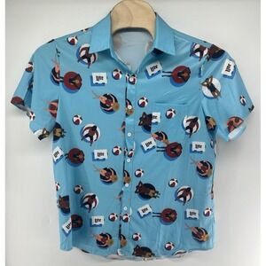 Miller Lite Hawaiian Camp Shirt Promo Mens XL AOP Inner Tubes Bikinis Beer